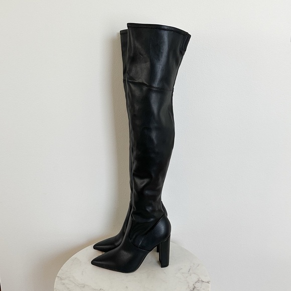 NEW Marc Fisher LTD Garalyn 2 Black Embossed Over-The-Knee Boots Size 7.5 M - Picture 6 of 9